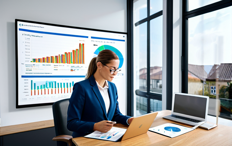 Modern Real Estate Valuation**

"A bright, modern office setting. A professional female real estate appraiser, fully clothed in a business suit, is reviewing a property report on a tablet. In the background, a large screen displays a 3D model of a house and charts illustrating market trends. The scene includes elements like a drone on a charging dock and a blockchain-secured document icon. Safe for work, appropriate content, perfect anatomy, natural proportions, professional, modest, family-friendly, high-quality rendering."

**