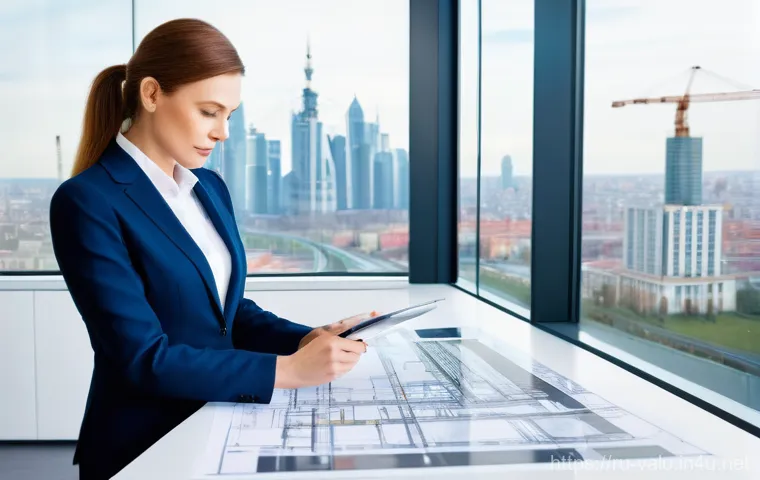 감정평가사의 공공 프로젝트 참여 - **Prompt:** A highly professional Russian appraiser, male or female, in their late 30s to early 50s,...