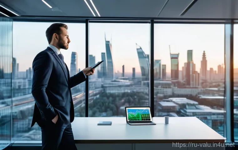 감정평가사의 시장조사 방법 - **Prompt 1: "The Analyst's Insight"**
    "A modern, well-lit office interior with large windows sho...