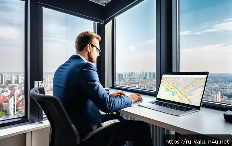감정평가사의 연봉 및 복지 비교 - A professional real estate appraiser at work in a modern Moscow office, wearing business attire and ...